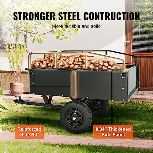 750-Pound 15 Cubic Feet Steel Dump Cart with Removable Sides C702