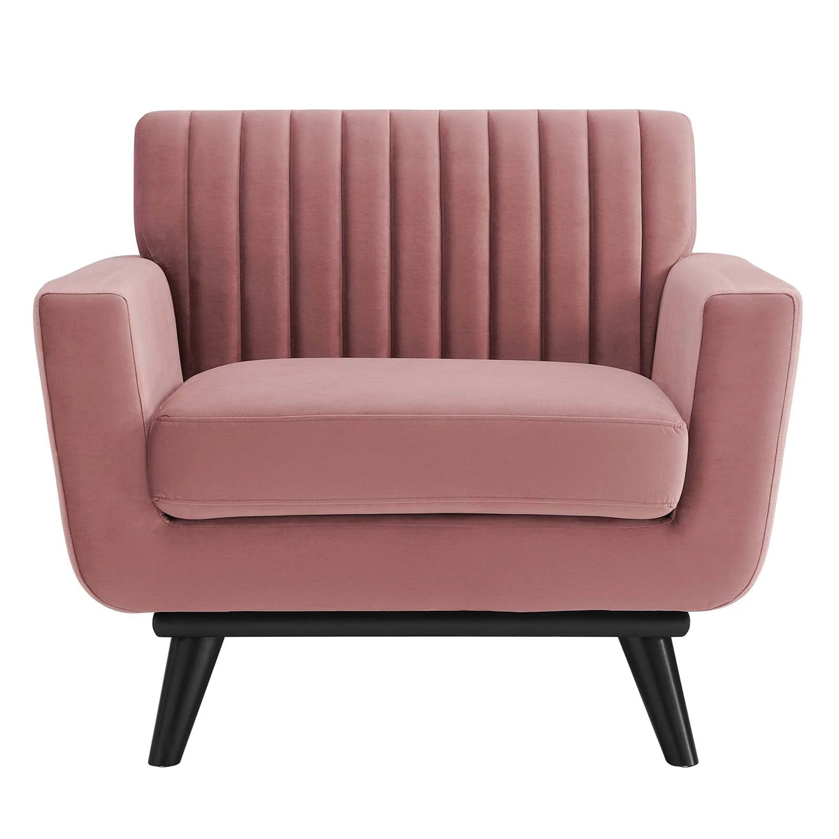 Dusty Rose Channel Tufted Performance Velvet Armchair Z71600