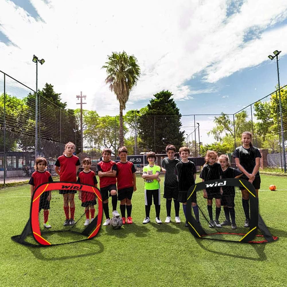 Red/Black Pop Up Soccer Goal Set with Carry Bag Y887