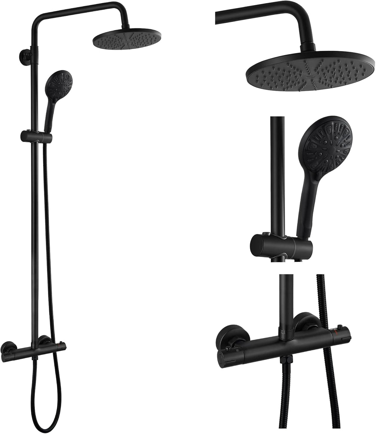 8 Inch Rainfall Shower Head with Handheld Spray Combo Set T526