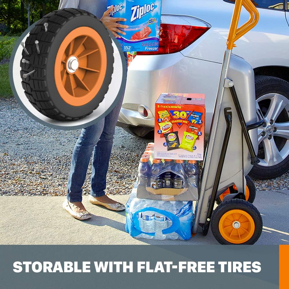 Orange 8-in-1 Wheelbarrow Yard Cart Dolly Firewood Carrier Q674