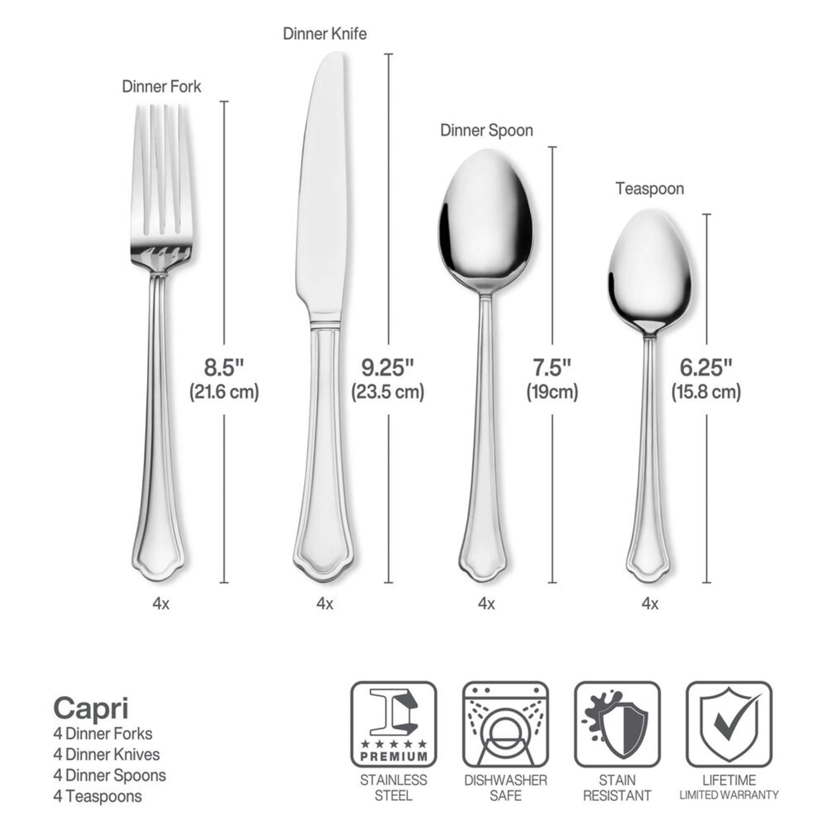 16-Piece Flatware Set, Service for 4 U78552