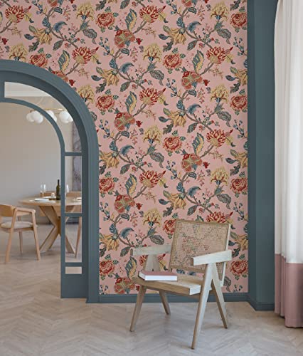 Victorian Jade Floral Peel and Stick Wallpaper Y4565