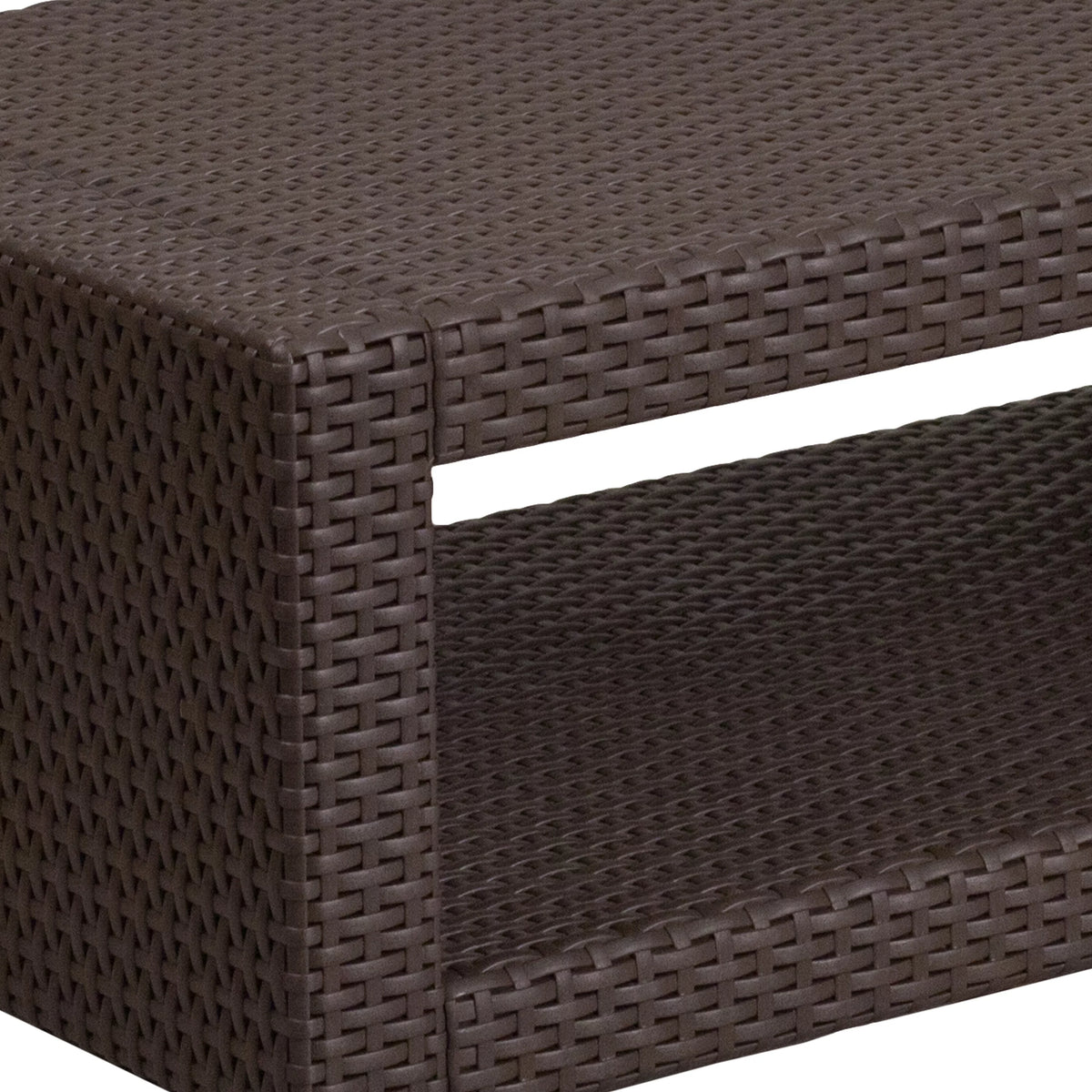 Chocolate Brown Faux Rattan Coffee Table T6156