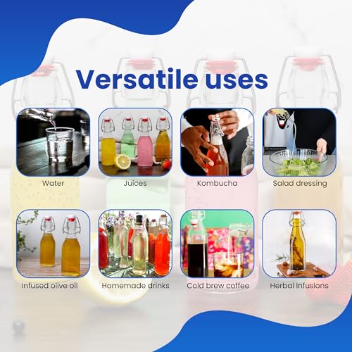 1 Liter Glass Flip Top Bottle Pack of 6 G1656