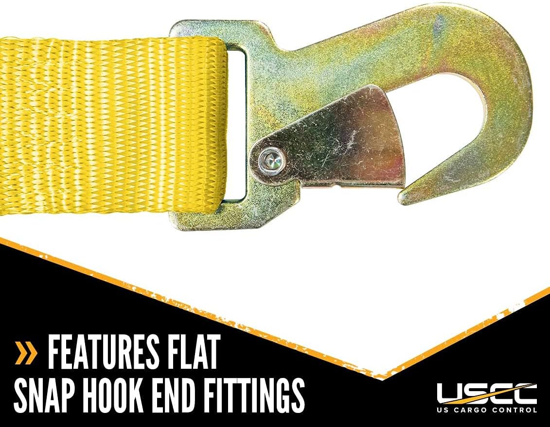 2 Pack 2 Inch Wide X 27 Foot Long Ratchet Straps with Snap Hook L39710