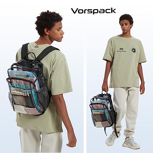 Clear Backpack with Multi-pockets Black V47313