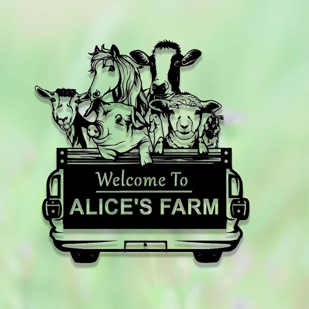 Farm Animals Metal Sign F38957