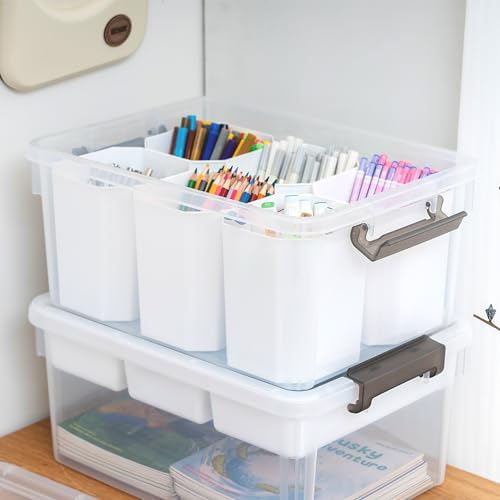 17 QT Plastic Storage Box with Removable Tray U761