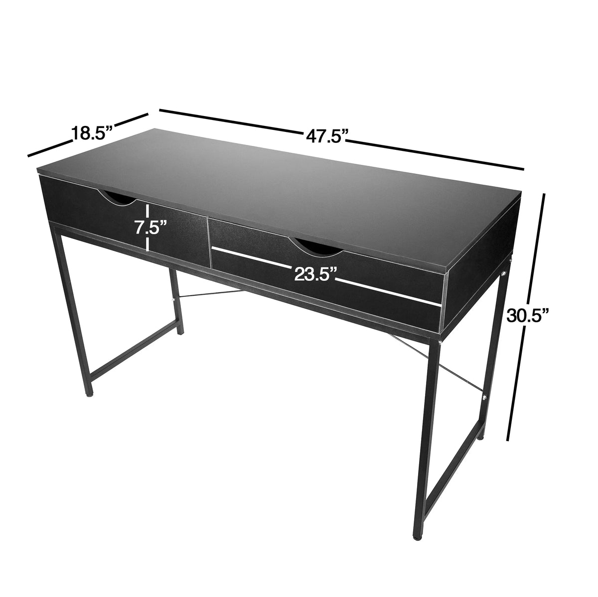 Black Computer Desk with Drawers Y637725