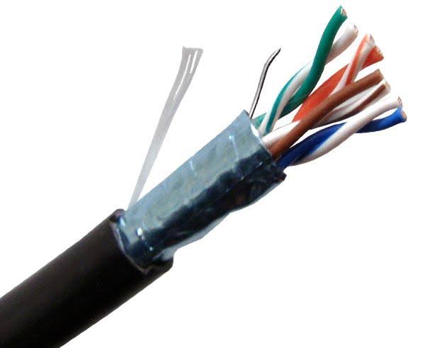Cat5e Shielded Bulk Ethernet Cable, 24AWG, 1000ft Black R843494