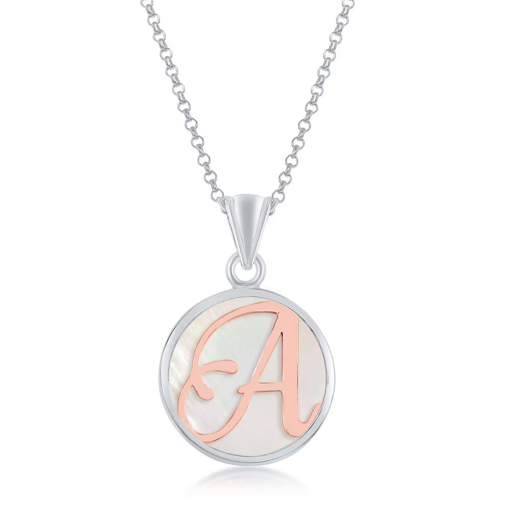 18'' Rose Gold Plated Mother of Pearl Pendant Necklace T194177