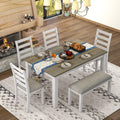 6-Piece Dining Table Set with 4 Upholstered Chairs and Bench Y3280