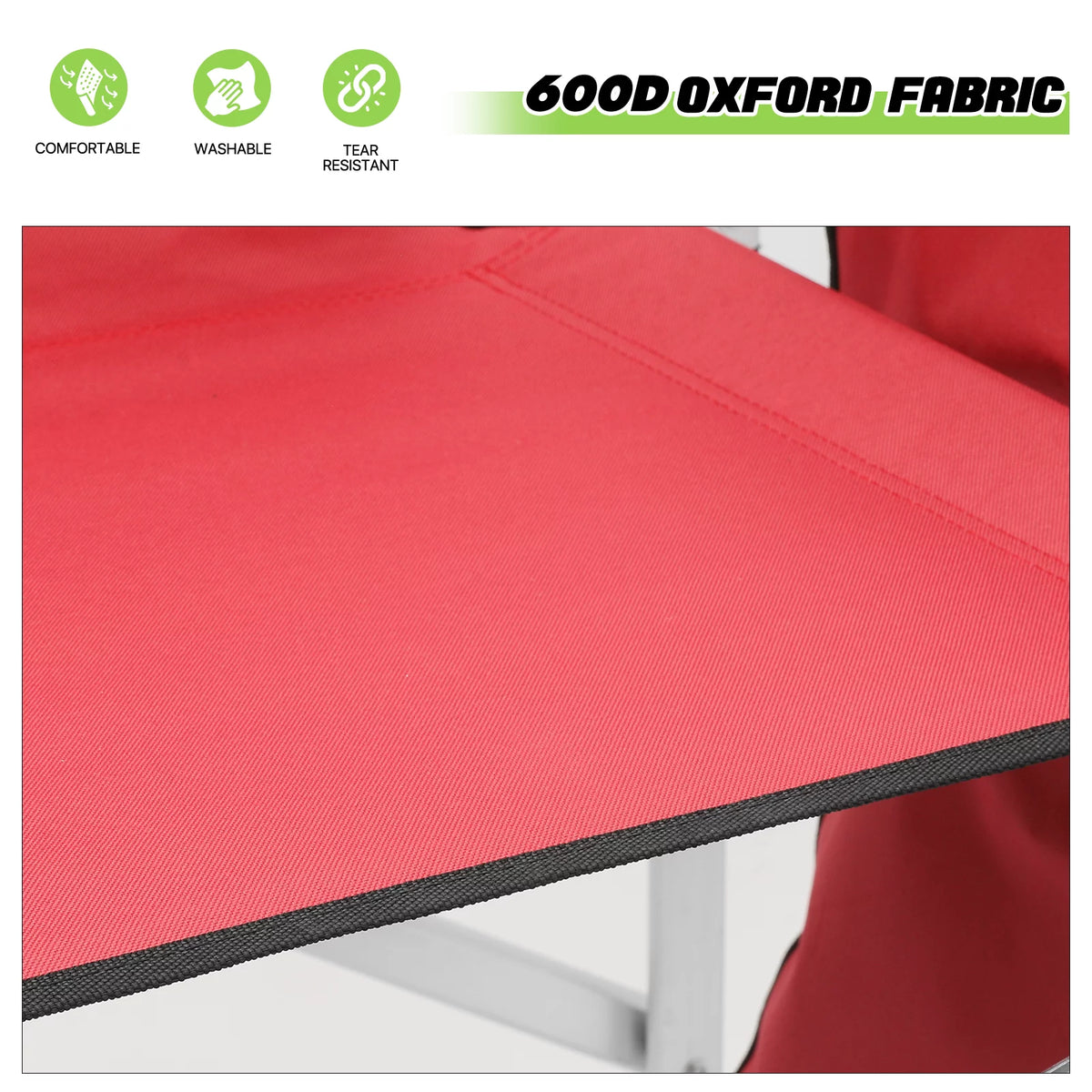 Foldable Camping Director Chair with Side Table & Storage Pocket, Red M967629