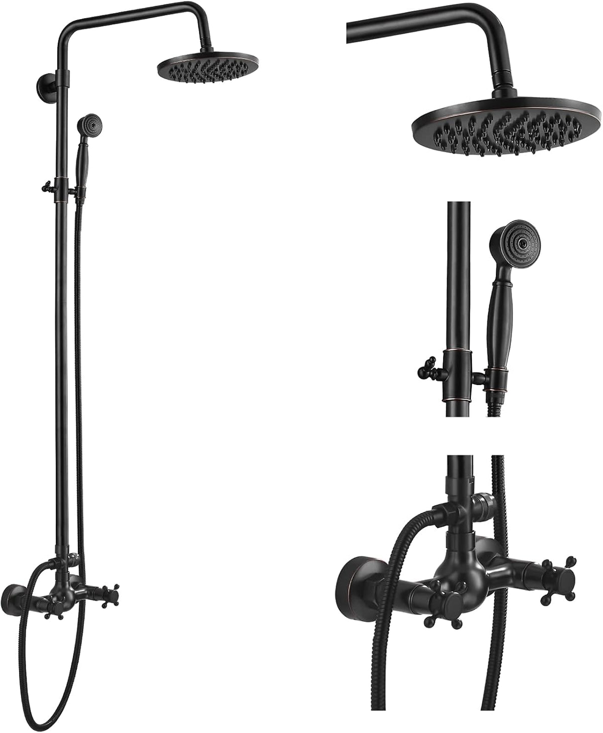 8 Inch Rainfall Shower Head with Handheld Spray Combo Set T526