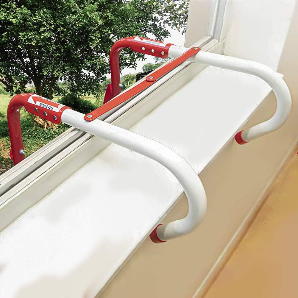 3 Story 25 Feet Retractable Emergency Escape Ladder with Anti-Slip Rungs O7168