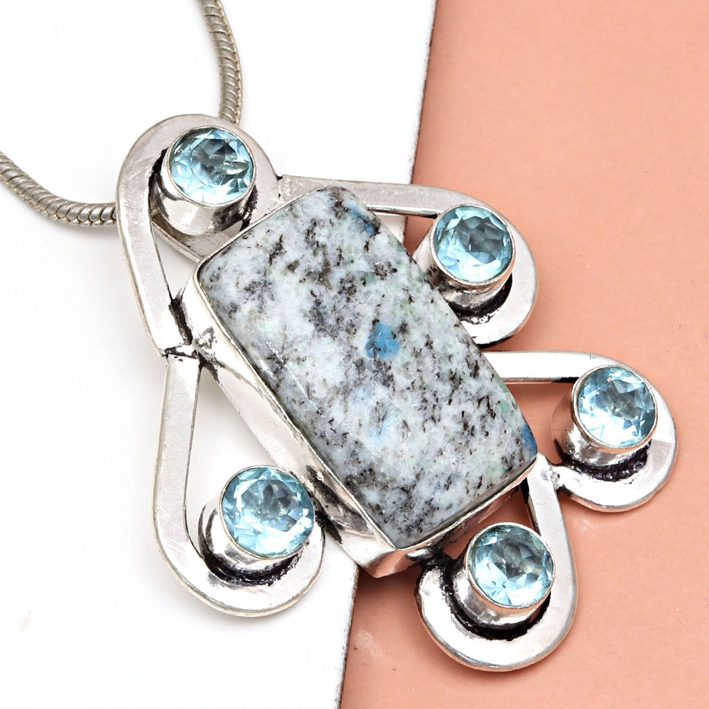 Handmade 925 Silver Jasper Gemstone Necklace B88802