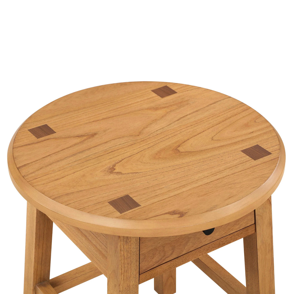 Round Side Table with Solid Wood Frame F4170