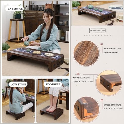 Japanese Tatami Low Table Wooden Coffee Table Portable Mini Furniture (40x30x11cm) U631856