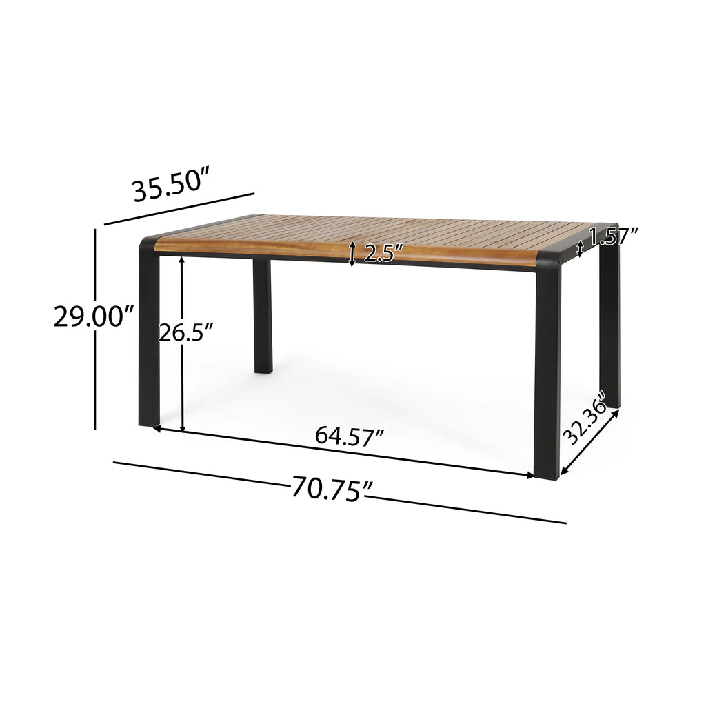 7 Piece Mesh and Acacia Wood Dining Set D58393