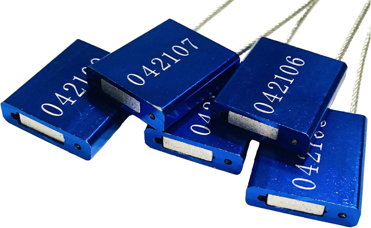 120 pcs Blue Metal Wire Seals Self Locking Cargo Seals T74029