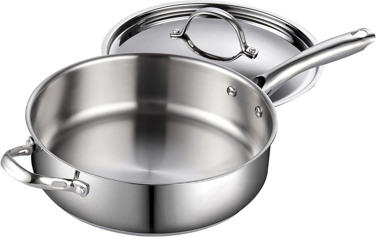 11-inch 5 Quart Stainless Steel Saute Pan with Lid K3049