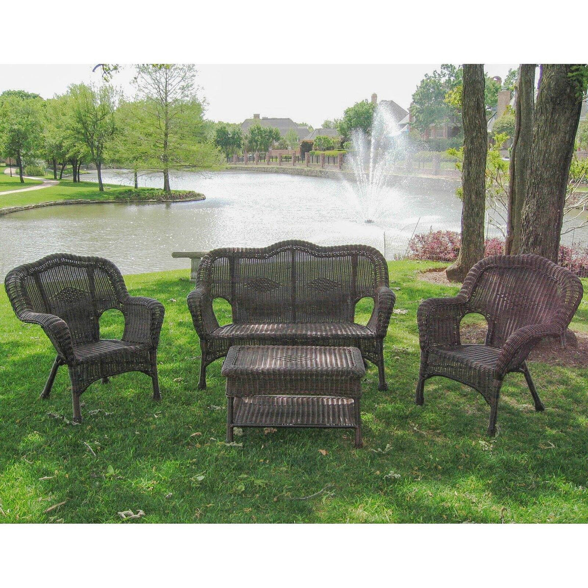 Wicker Resin Patio Conversation Set - Seats 4 Q145024
