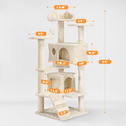 54in Cat Tree Tower Condo Furniture Scratch Post O479217