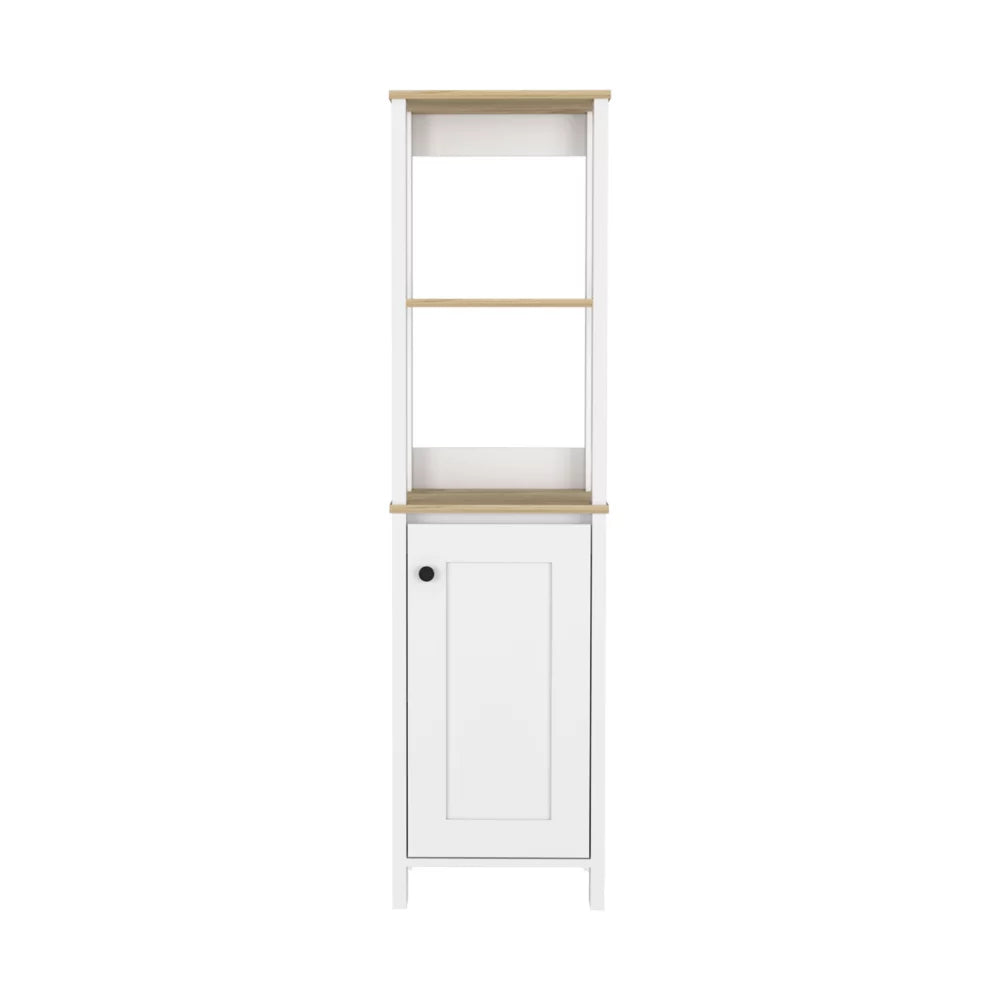 Linen Cabinet with Two Open Shelves and Single Door W145