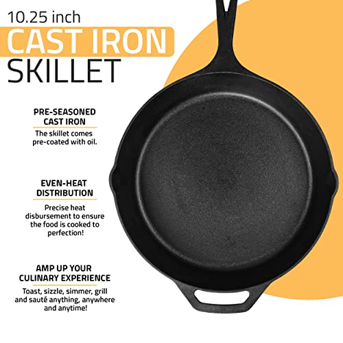 Pre-Seasoned Cast Iron Skillet 10.25 Inch Black J3141