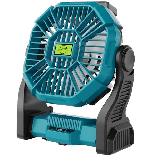 Battery Powered Portable Rechargeable Fan with LED Light & Hook H7139