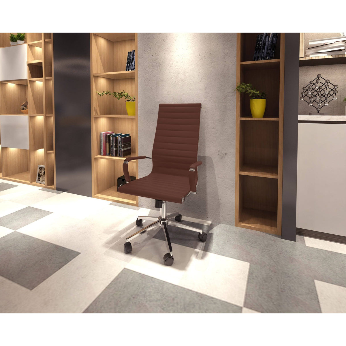 White Ergonomic High Back PU Leather Swivel Office Chair F875