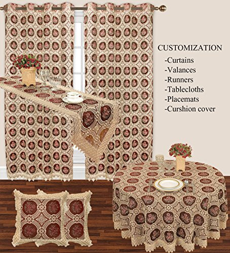 Small Vintage Burgundy Lace Table Runner 16 × 36 Inch F10189