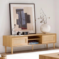 Rattan TV Stand for 55 Inch TV with 2 Cabinets D788489