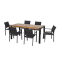 7 Piece Mesh and Acacia Wood Dining Set D58393
