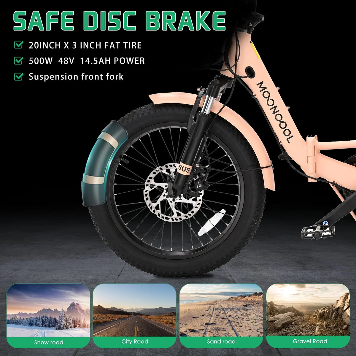 Folding Electric Tricycle 750W Motor 48V 20 Fat Tire 3 Wheel Electric Bicycle H496583