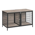Rustic Brown Dog Crate Furniture with Removable Divider S983