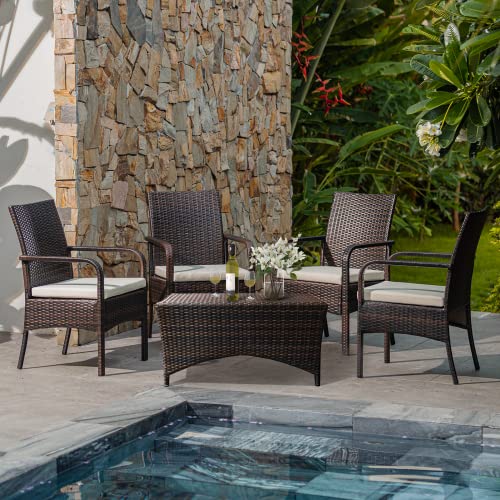 Outdoor Dining Chairs Set of 4 Stackable Wicker R1226