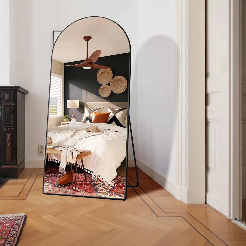 71"×28" Large Full Length Mirror with Stand, Black L272