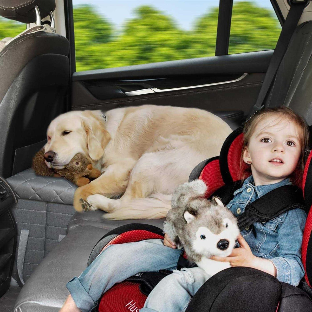 Car Back Seat Extender with Storage R4493