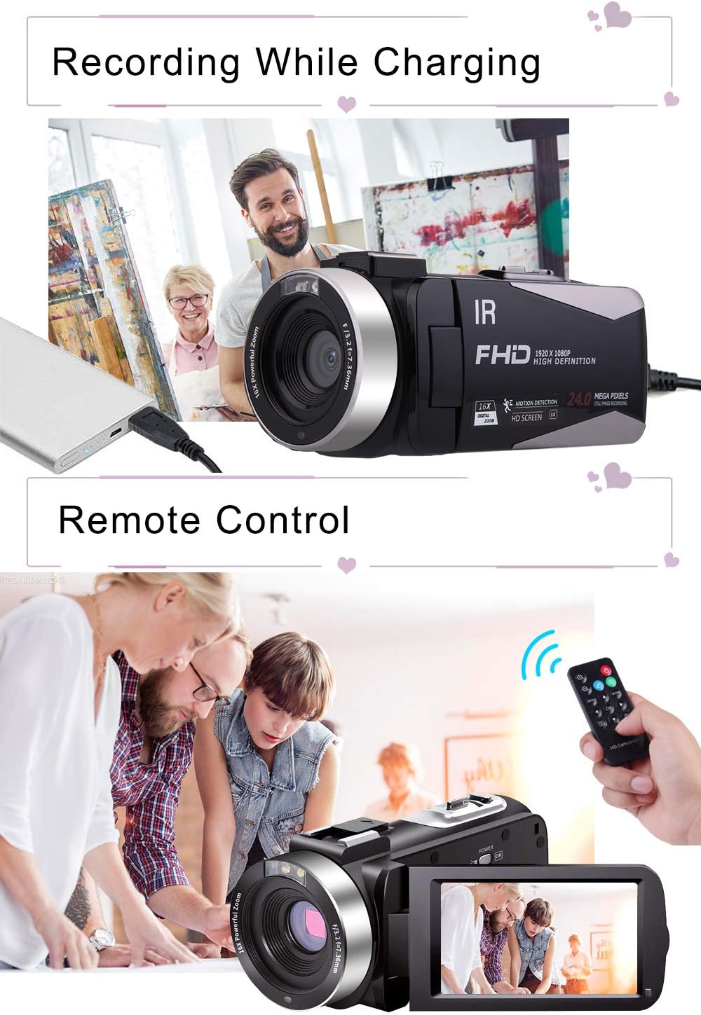 Full HD 1080P 24.0 MP Video Camera with 3 LCD Screen Y429981