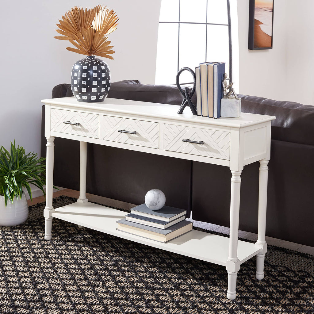 White 3-Drawer Console Table L581