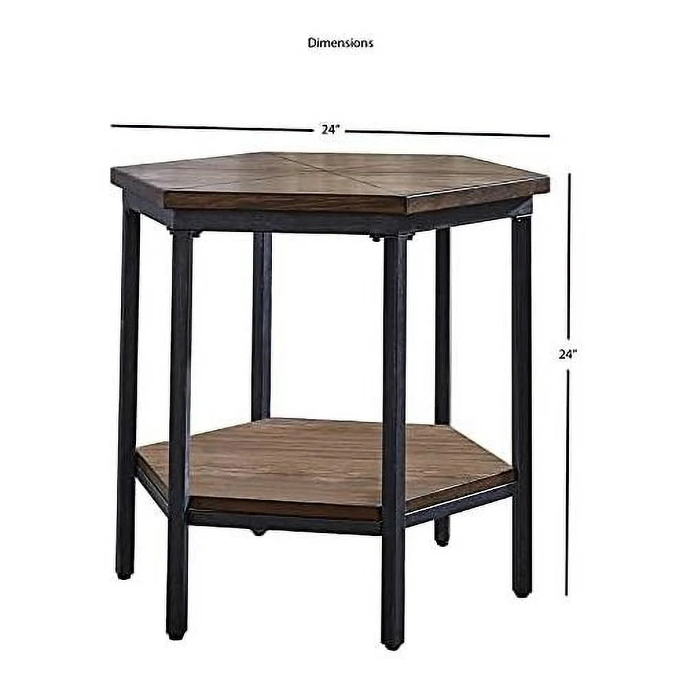 Metal Hexagon End Table G23162