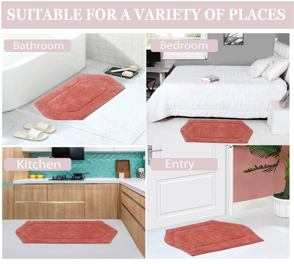 100% Cotton Tufted Non-Slip Bath Rug 3 Piece Set with Contour R81522