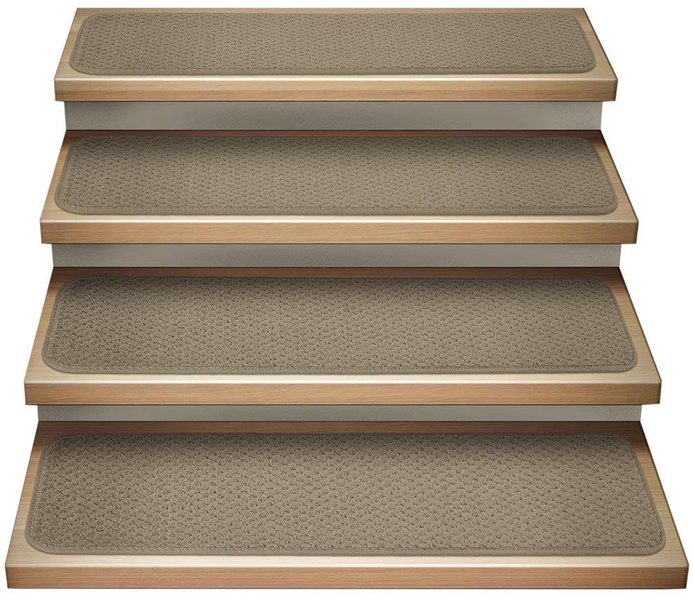 Set of 15 Attachable Carpet Stair Treads Camel Tan 9 in. x 36 in. V252123