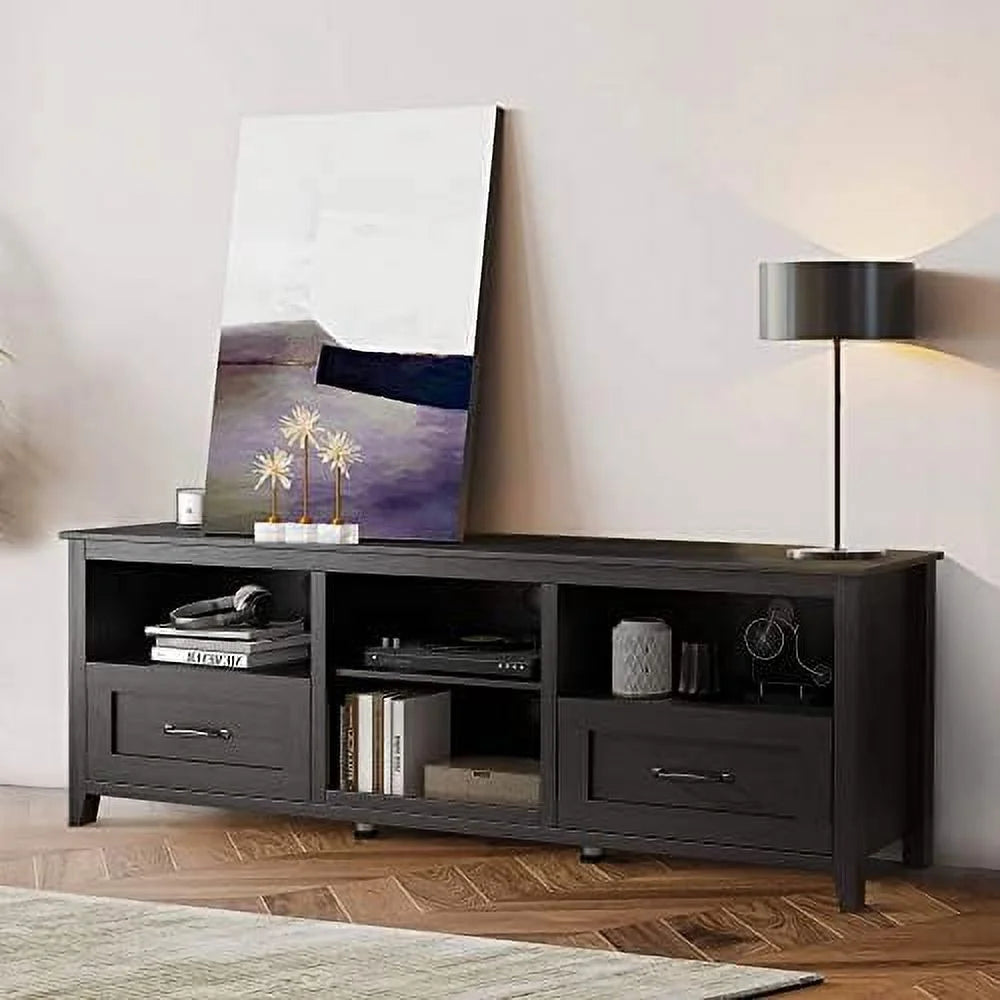 Black TV Stand with Drawers for up to 80" TV Y391
