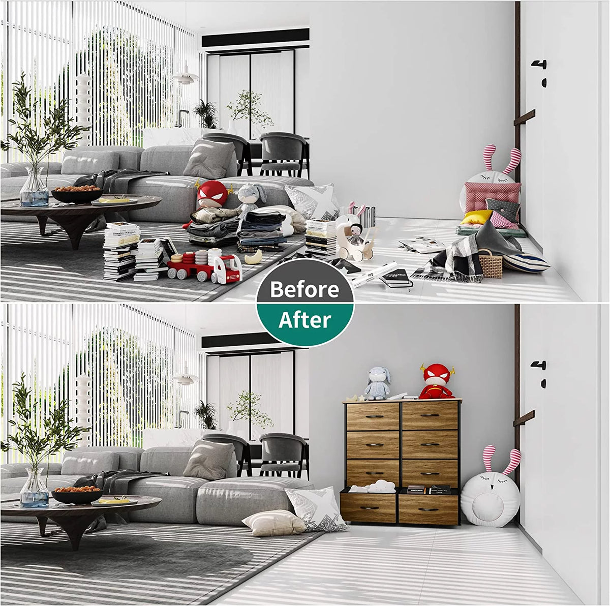 8 Drawer Fabric Dresser N59216