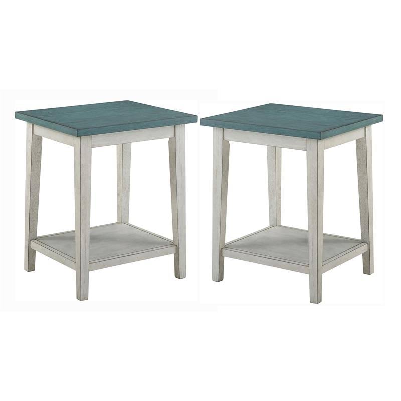 Light Green 1-Shelf Side Table (Set of 2) D17032