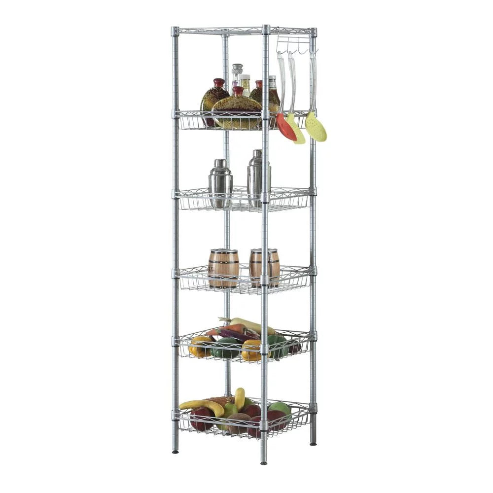 6 Tier Wire Storage Shelving Rack 265lbs Capacity I404159