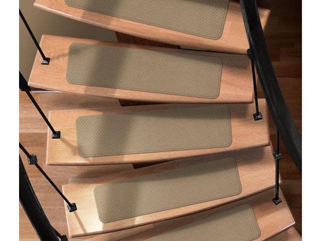 Set of 15 Attachable Carpet Stair Treads Camel Tan 9 in. x 36 in. V252123